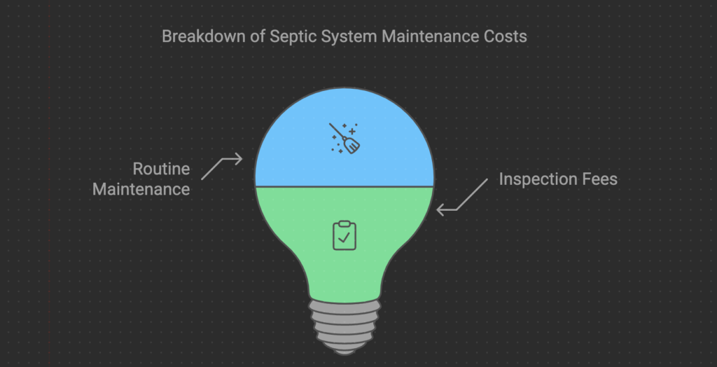 infographic for septic system maintenance vs inspection fees